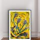 Affiche illustration abstrait fleurs