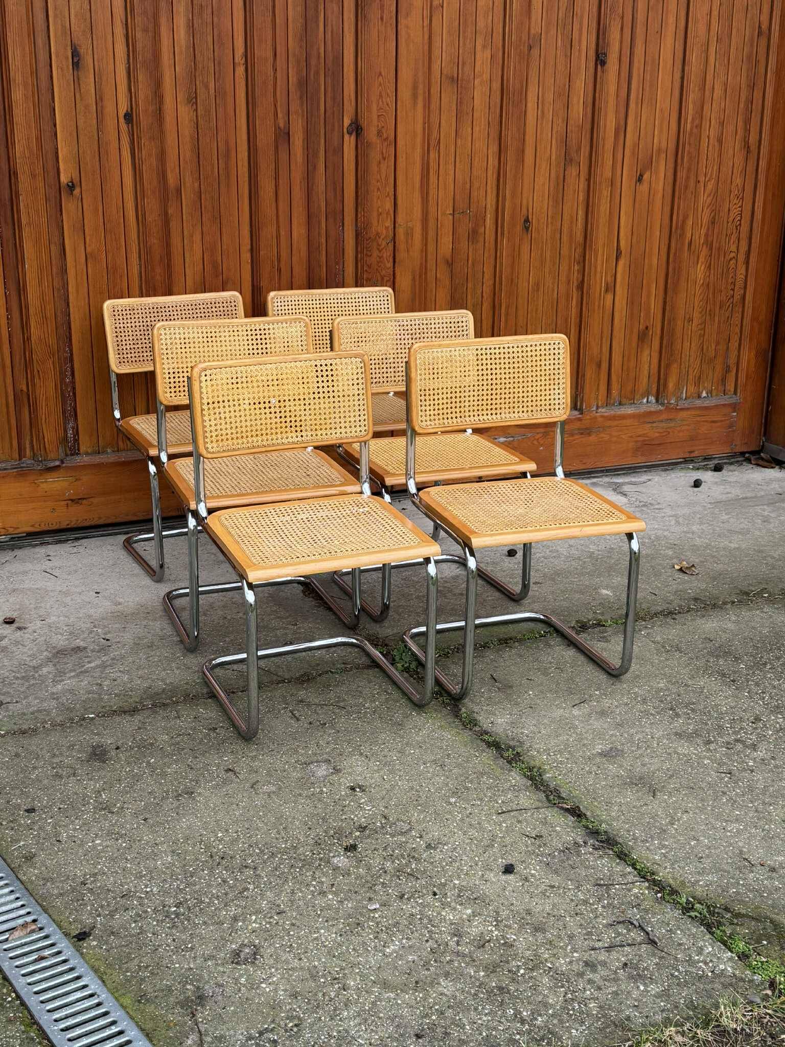 6 Mid-Century Modern Italian Marcel Breuer B32 Cesca Chairs