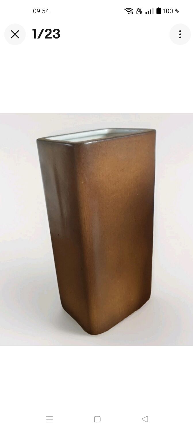 Jean payen large rectangular ceramic vase monogrammed 20th century