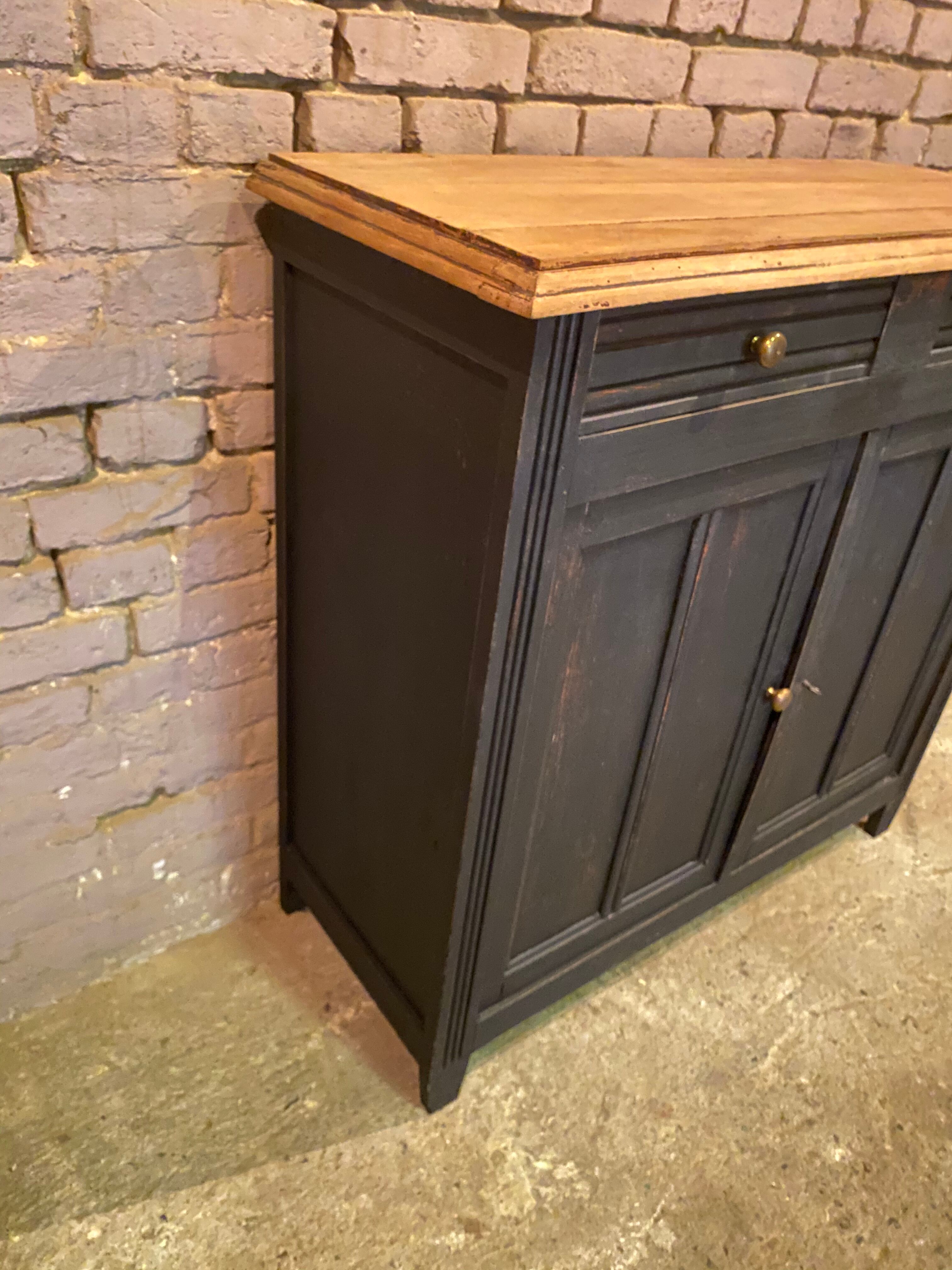 Vintage Parisian black patinated buffet