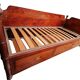 Divano letto in stile nautico in mogano con dettagli in ottone, fine XIX
