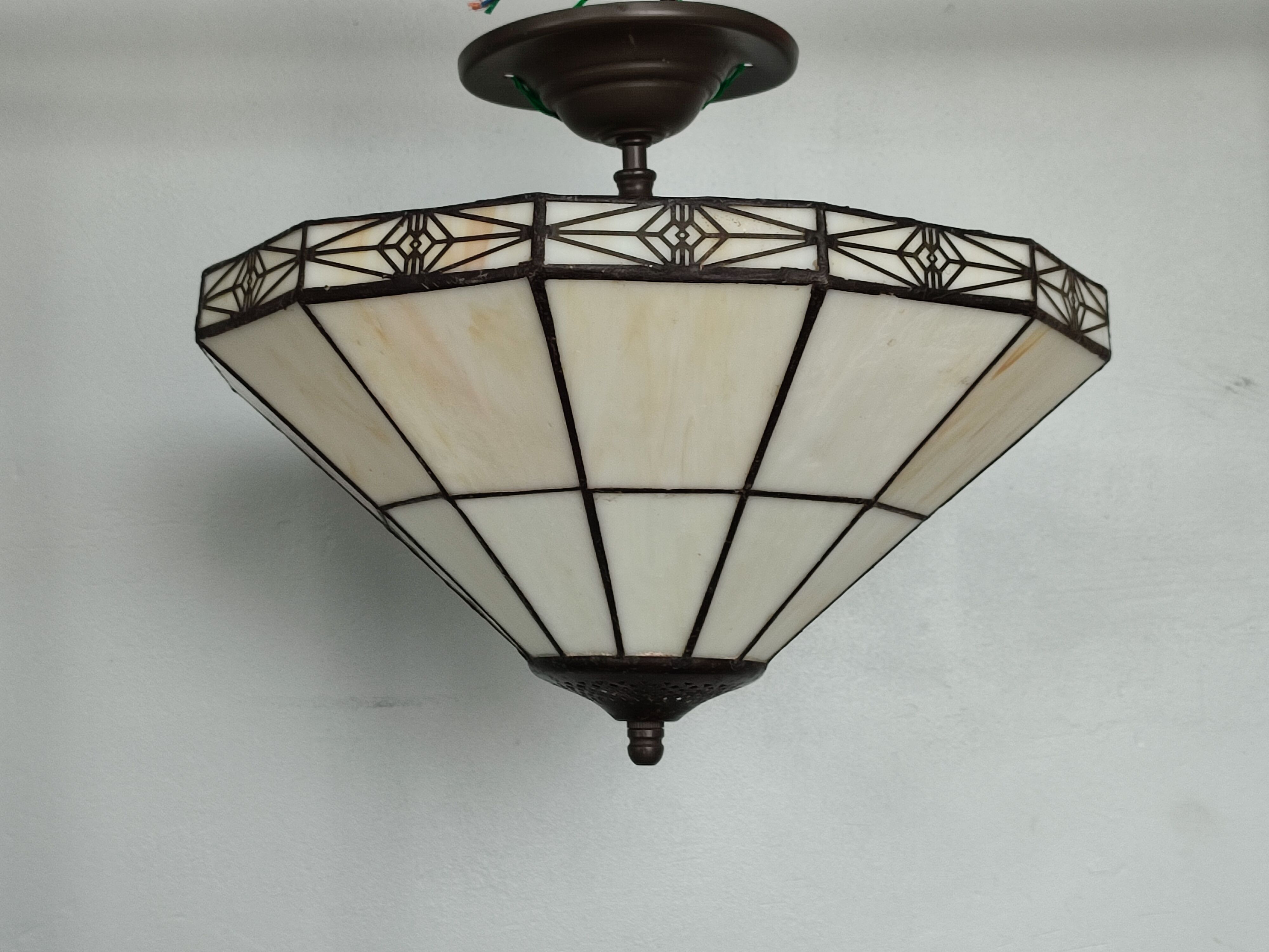 Set of two vintage tiffany style ceiling lights