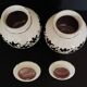 Pair of covered earthenware pots Italy Castelli 18th century