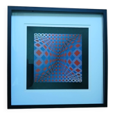 Christmas Gift Idea: Framed Vasarely "Octagon" silkscreen print (40x40cm)