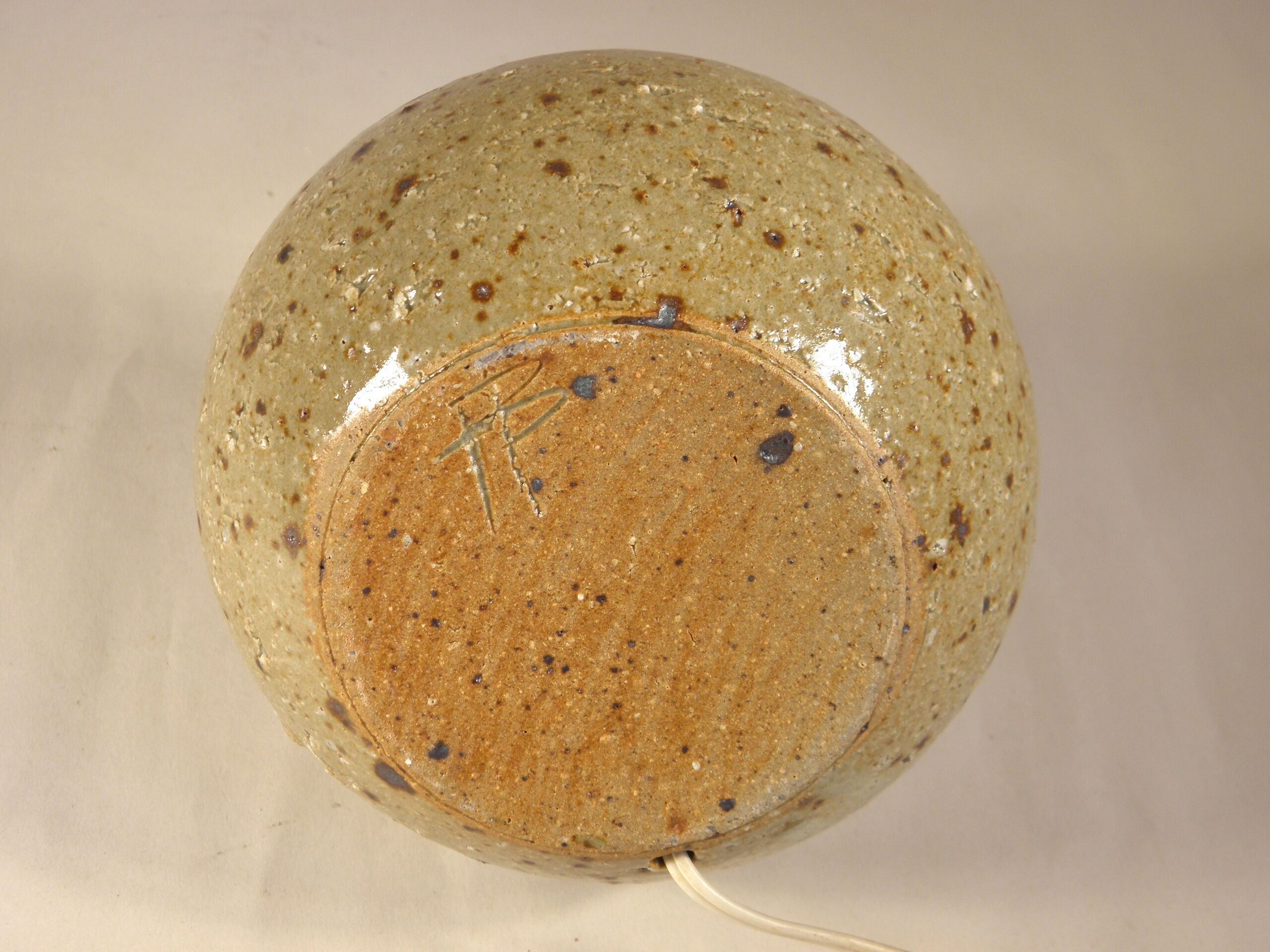 Lampe en grès et tissu  1970