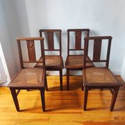 Art Deco chairs in new caned oak