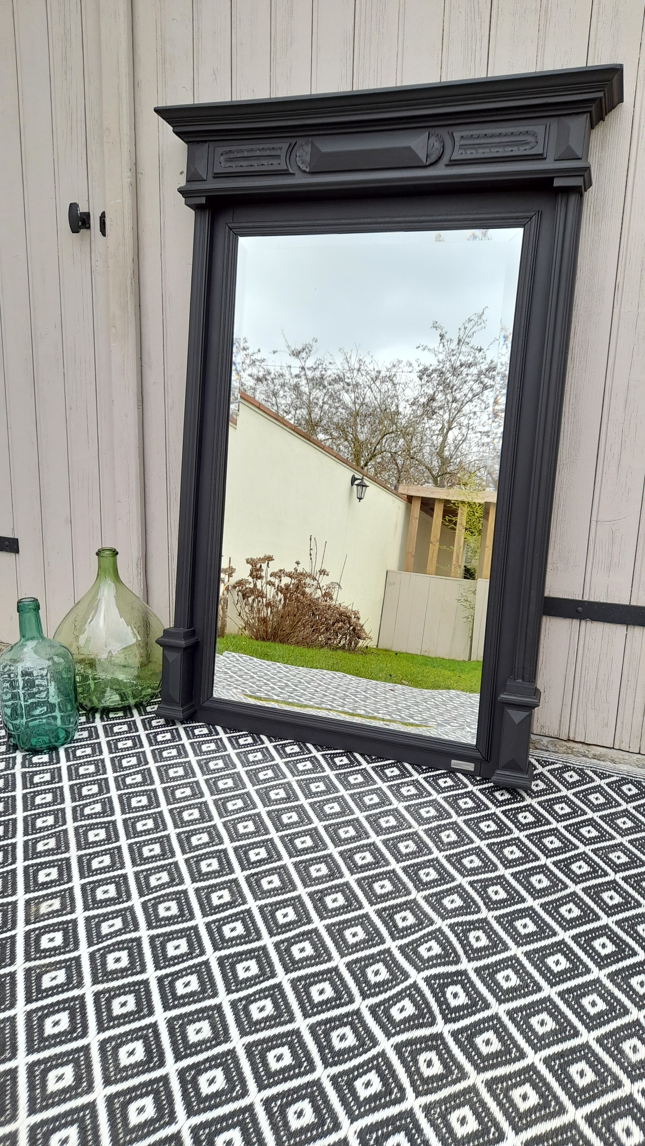 Beveled trumeau mirror