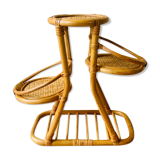 Vintage bamboo and rattan plant holder, circa 70's