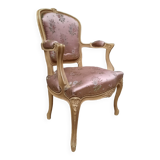 Louis XV style armchair in lacquered wood