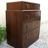 Pretty little Art Deco chest of drawers from the 1930s in walnut.