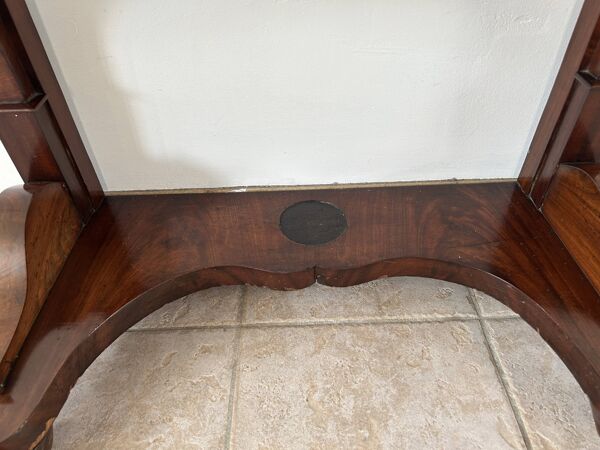 Console d'époque Louis-Philippe, placage d'acajou et marbre