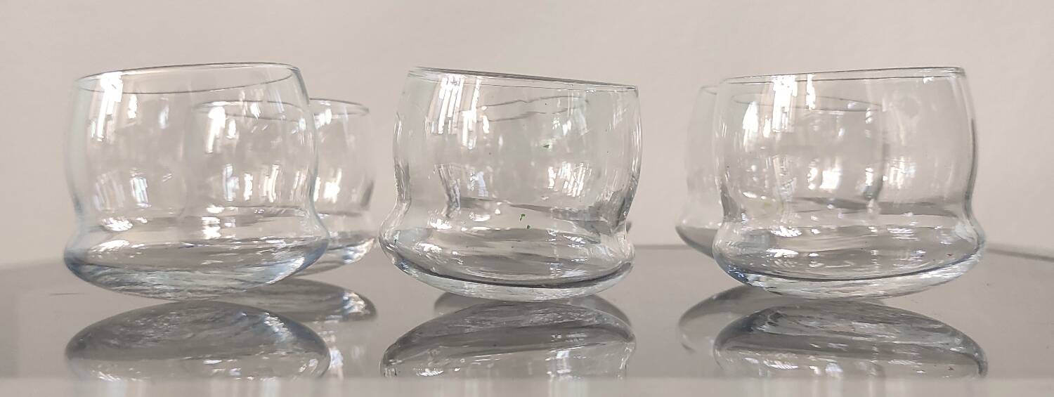Set of 6 vintage "wobble" glasses (boat special)