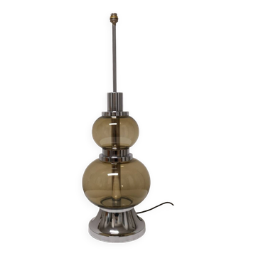 Smoked glass and chrome lamp, 1970