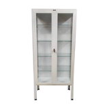Armoire médicale vintage ManuBelge | Vitrine industrielle en verre
