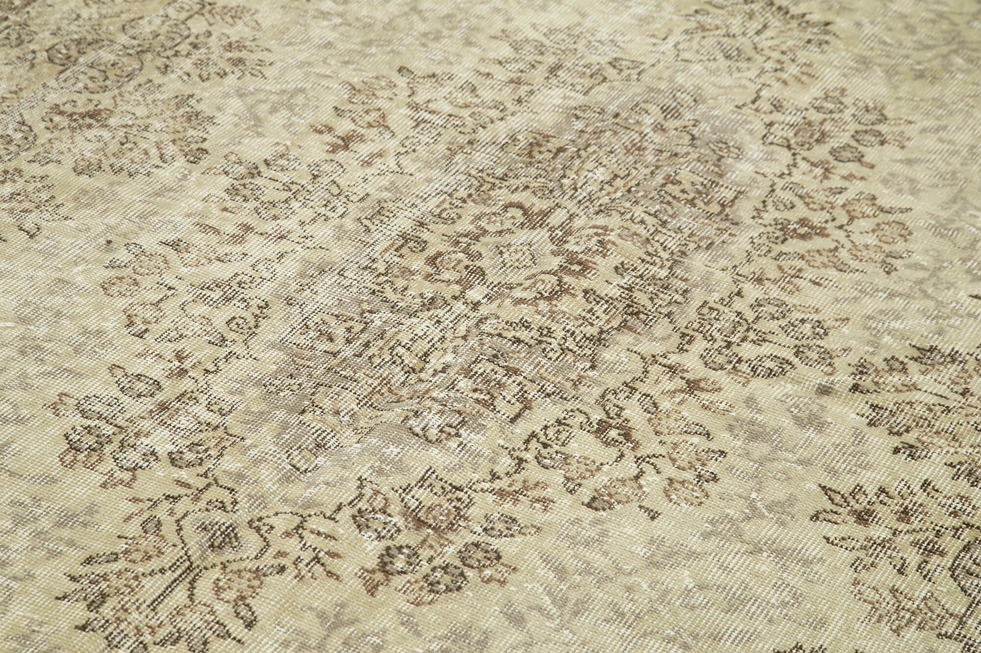 Handmade unique oriental beige rug 202 cm x 313 cm