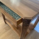 Art Deco side table in solid walnut – restored antique furniture