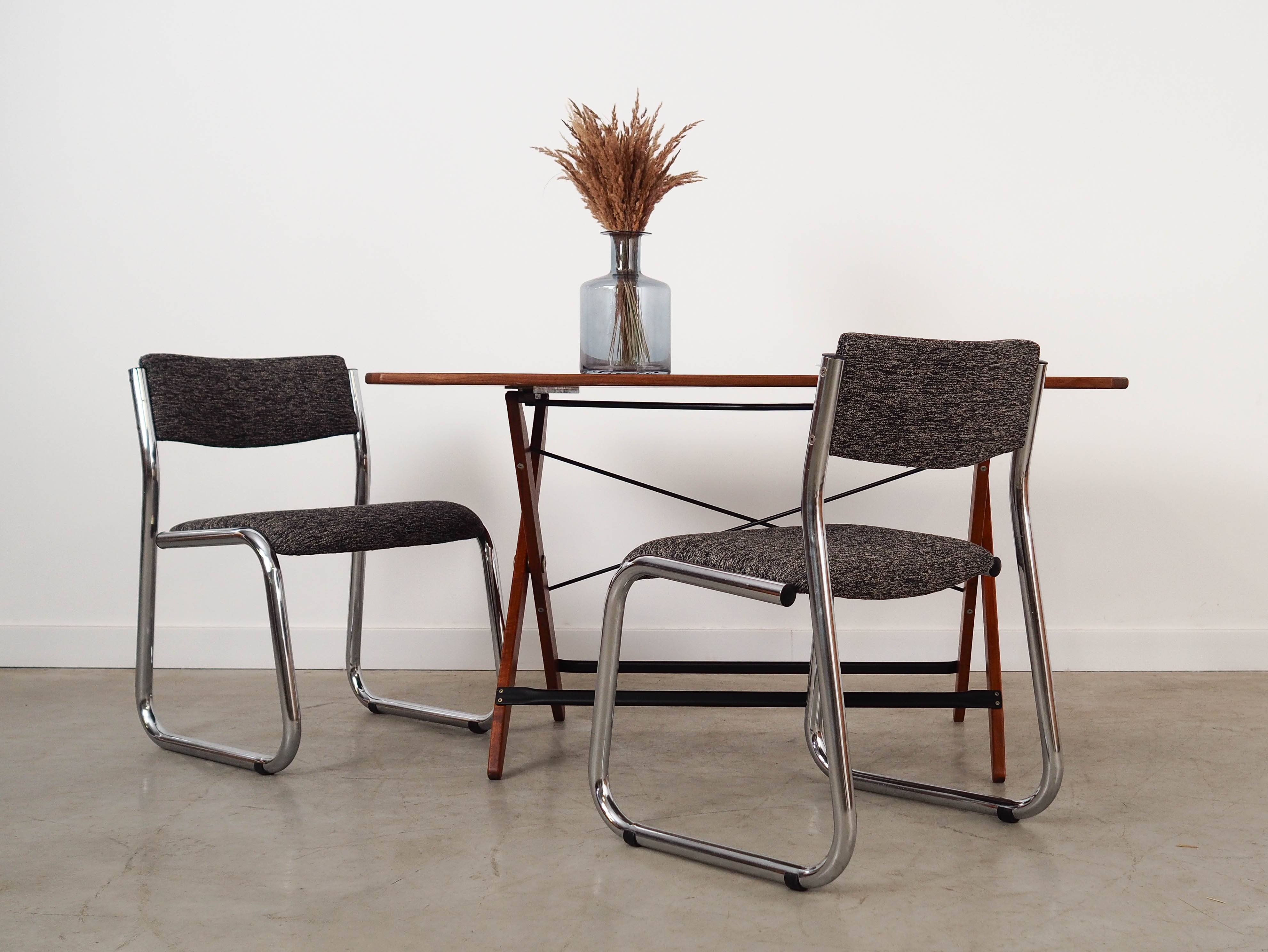 Folding teak table, Italian design, 1970s, made in Italy