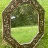 Large octagonal mirror design handcrafted creation decoration