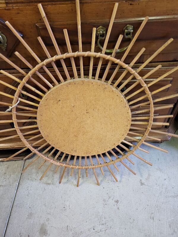 Round rattan mirror 1970