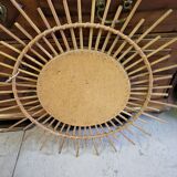 Round rattan mirror 1970