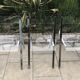 Plexiglass and chrome metal design folding chairs