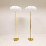 Modern Scandinavian floor lamps in brass "ENCO", Sweden, 1970s