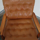 Fauteuil chesterfield en cuir vintage