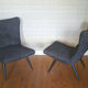 Fauteuil chauffeuse wing chair années 50