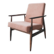 Fauteuil scandinave en velours côtelé rose clair
