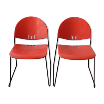 Paire de chaises métal 70 Talin Italie