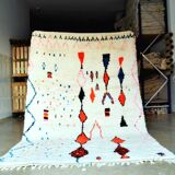 Moroccan Berber rug Azilal 282 x 182 cm New White/Orange