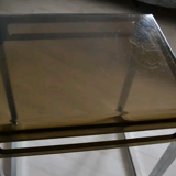Side table smoked plexi vintage chrome