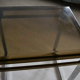 Table d'appoint plexi fumé chrome vintage
