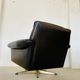 Vintage Danish mid-century leather lounge chair in black leather by G. Thams 1975