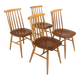 Set of 4 Scandinavian "Pinnstol" beech chairs, Sweden, 1960