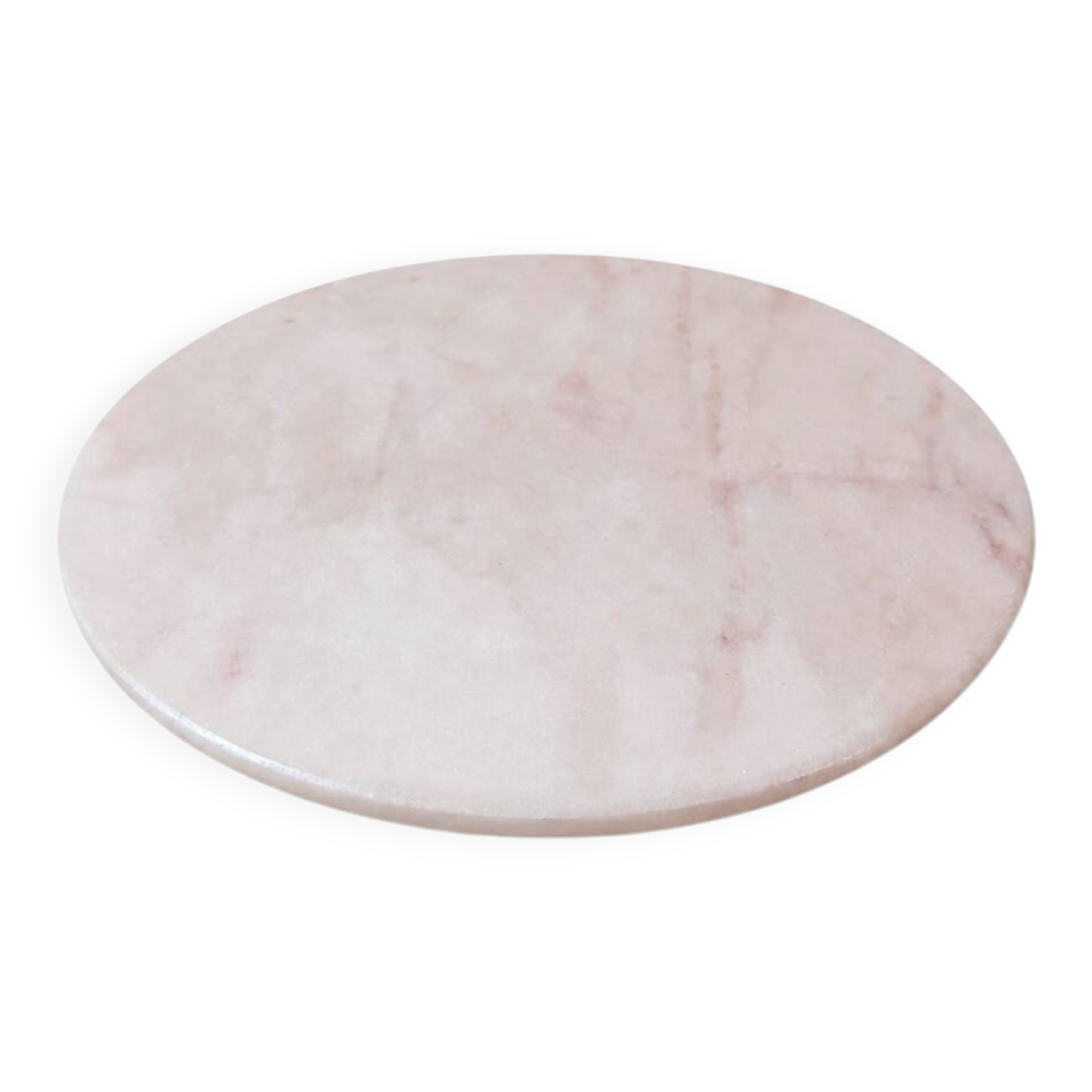 Plateau rond en marbre rose