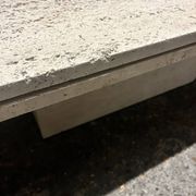 Design coffee table in raw travertine, mid-20th century Italy 1970.