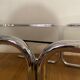 Vintage coffee table in chrome and smoked glass 70s