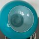 Blue opaline table lamp and vintage Maori fabric