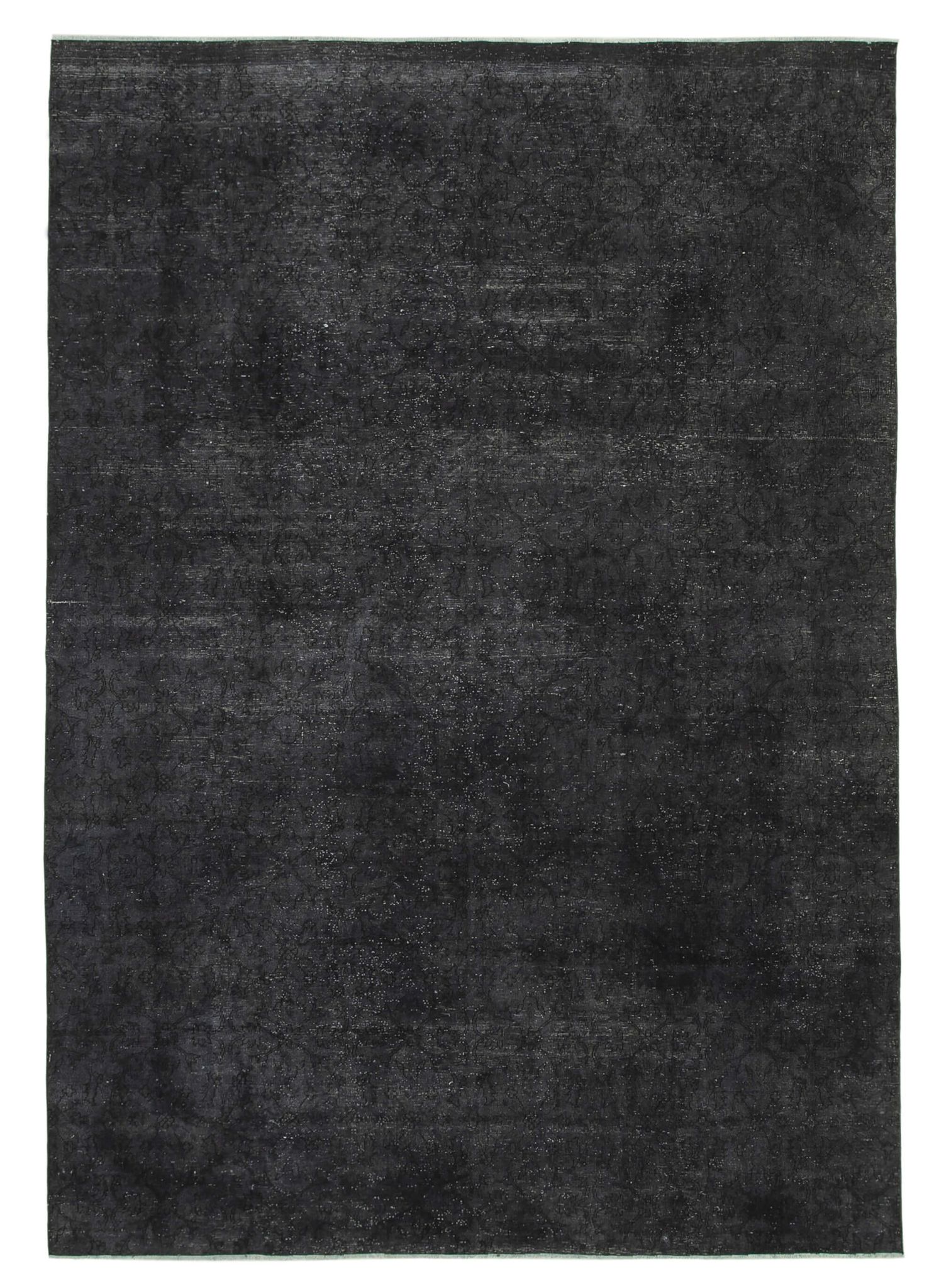 Handwoven Persian Overdyed 273 cm x 387 cm Black Wool Carpet