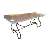 Table wrought iron marble 1980