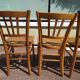Lot de 4 chaises de bistrot ou de ferme en bois anciennes