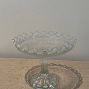 Molded glass pedestal bowl