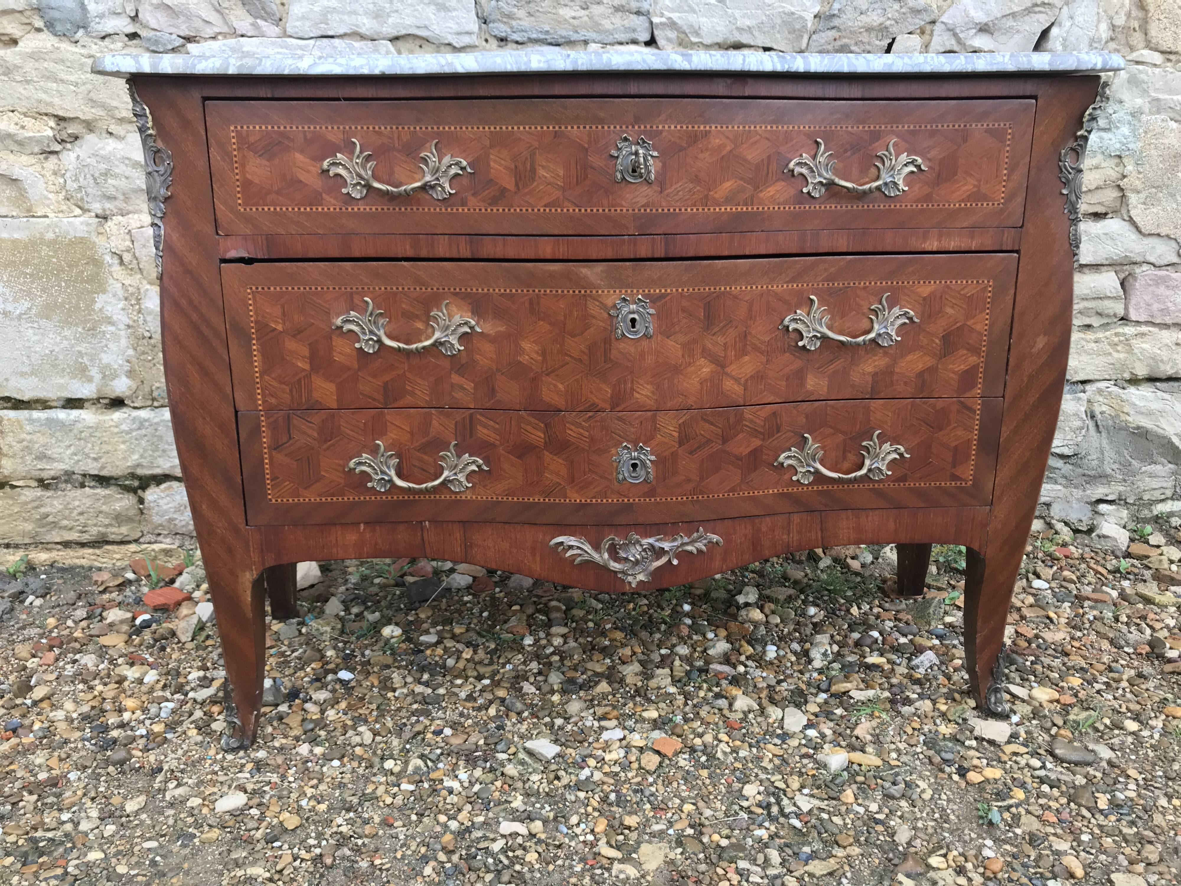 Commode Louis XV Bois de rose