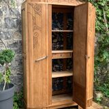Parisian art deco wardrobe solid raw oak 1930