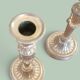 Pair of gilded bronze candlesticks - Louis XVI style.