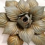 Green and gold Masca flower wall or ceiling light - Circa 1970