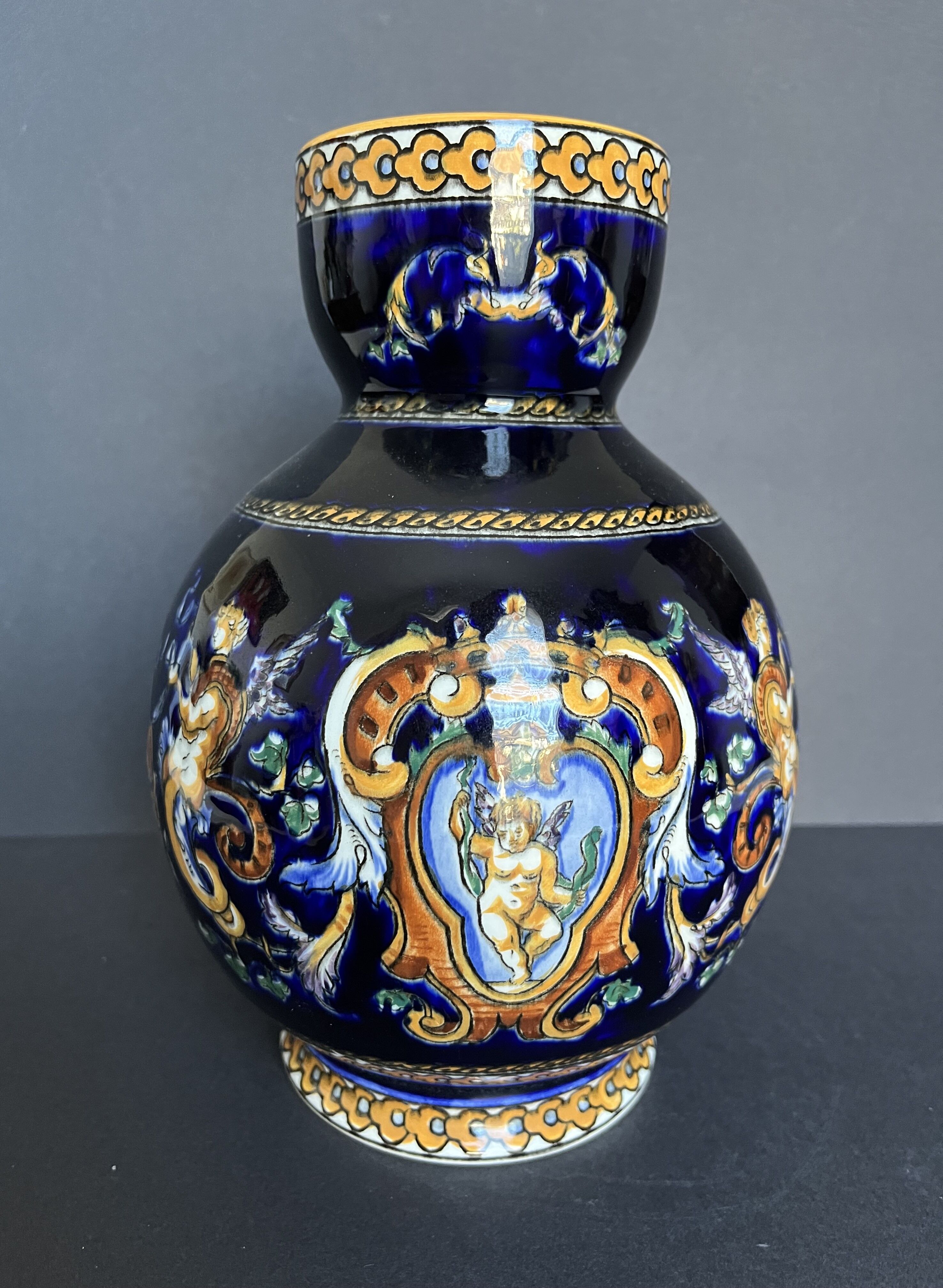 Gien earthenware vase