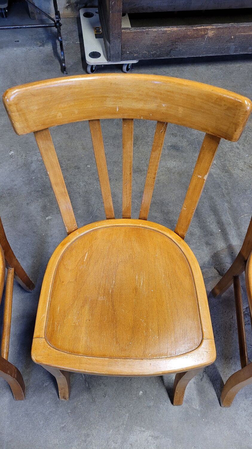 Series of 4 vintage luterma bistro chairs 1950