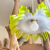 Vintage lampshade in green lace glass, customizable